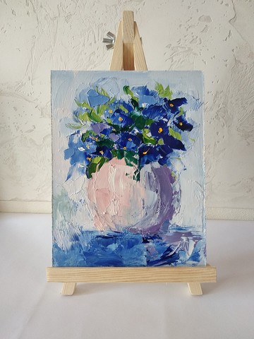 花抽像畫。原創藝術。花藝。抽象繪畫。