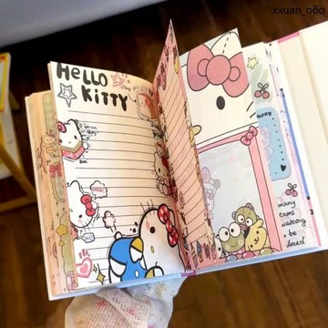 秋冬熱賣🔥本小學生三 kt筆記本 記本子 高顏值手帳 摺疊鏤空日 少女心可愛