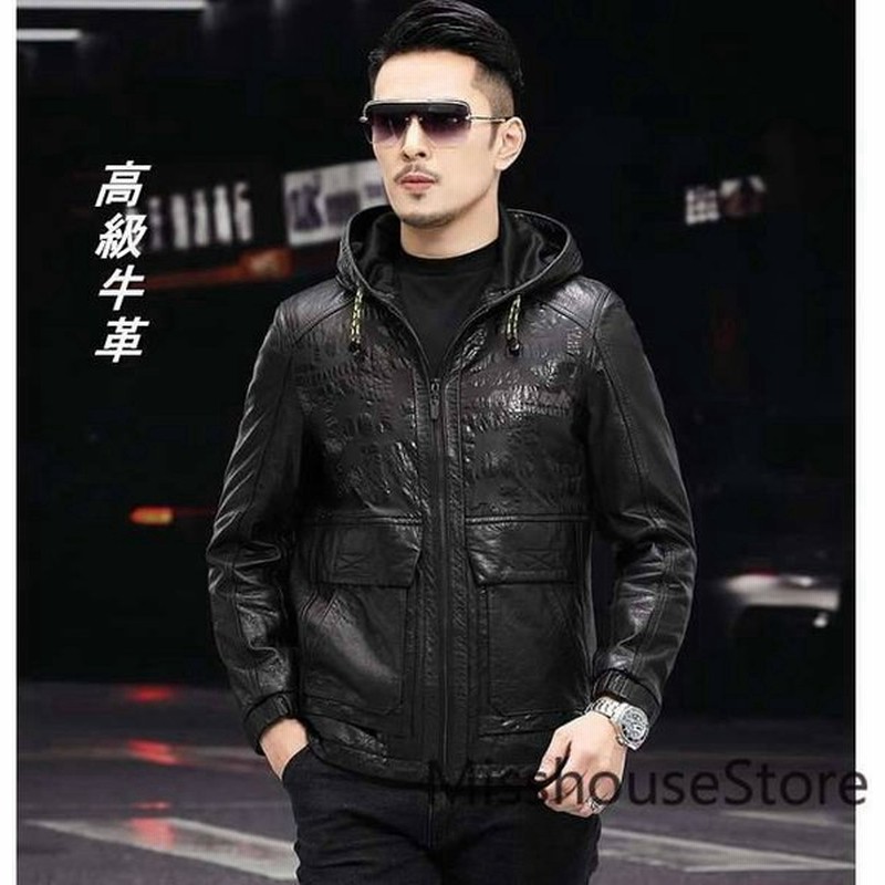 SALE 牛革 ライダースジャケット 真冬 シングル 秋冬 レザーコート 革ジャン 防寒 男性 格好いい ジャンパー スタイリッシュ メンズ 高級品