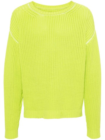 MM6 Maison Margiela - decorative-stitching chunky-knit jumper - men - Cotton/Polyamide - L - Green