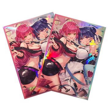 遊戲王卡套異畫雙子妹套閃套VG卡牌保護套高清鐳射套63x90