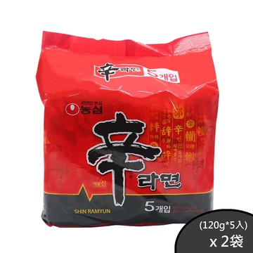 【農心】辛拉麵境內版600g(120g*5入)x2袋/組