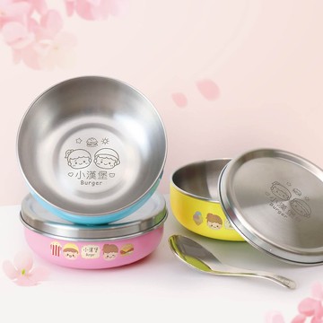 客製化繽紛三色碗 Q萌漢堡包【綜合】