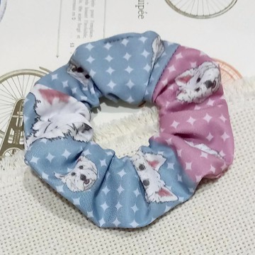 雙色星芒-大腸髮圈_西高地白梗_馬尾髮帶