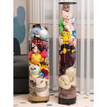 毛絨玩偶收納桶移動棉花娃娃收納神器兒童玩具公仔高級超大透明箱