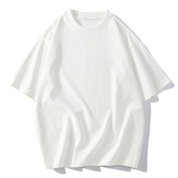 夏季潮流重磅純棉純色純白百搭寬松內搭半袖短袖T恤男女打底衣服