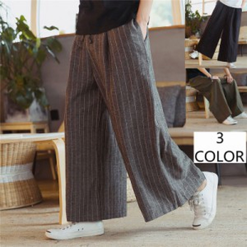 バギーパンツ メンズ ストライプパンツ ボトムス イージーパンツ ワイドパンツ リネンパンツ ゆったり 綿麻パンツ サルエルパンツ 麻パン 通販 Lineポイント最大1 0 Get Lineショッピング