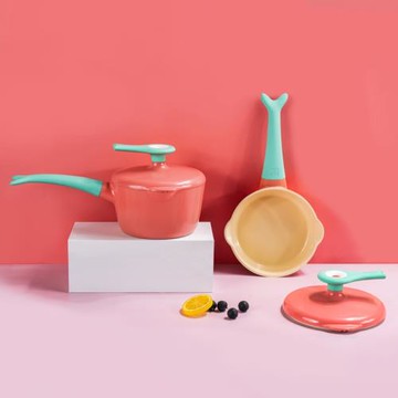 清倉鯨魚輔食鍋寶寶專用鍋嬰兒煎煮一體不粘小奶鍋家用陶瓷鍋瑕疵