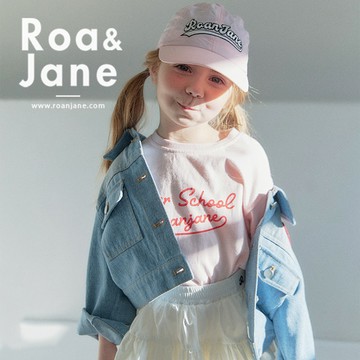 韓國專櫃 RoanJane 美式運動風圖章牛仔外套