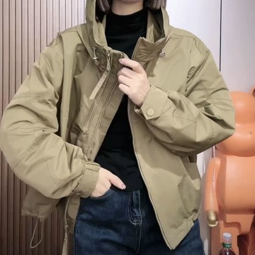 風衣外套 上衣 防風外套 機車外中大尺寸 M-4XL新款雙拉鍊連帽棒球服風衣寬鬆外套衝鋒衣外套-18992.胖胖美依