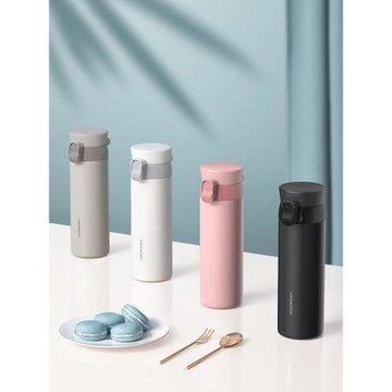 樂扣樂扣保溫杯按鍵316不銹鋼水杯輕量情侶男女學生茶杯子