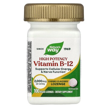 Nature's Way, 維生素 B-12，櫻桃味，100 粒全素含片