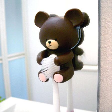 【くま　歯ブラシスタンド】 Amazon｜かわいい雑貨 歯ブラシスタンド 2本用 高さ約12cm