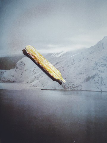 木刻手繪墜飾 - 羽毛