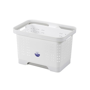 【日本squ+】SUN&WASSER日製可層疊置物洗衣籃-2入-多色可選-簡約白