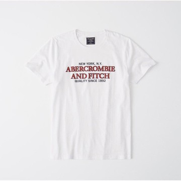 Abercrombie & Fitch 男裝 T恤 短袖 短T 圓領 純棉 上衣 A14100 白色AF(現貨)▶指定Outlet商品5折起☆現貨【送禮首選★APP下單點數4倍送】