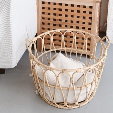 北歐風格原色藤編臟衣籃收納筐酒店民宿浴巾籃臟衣簍洗衣籃收納籃