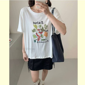 台灣㊣現貨✨90公斤可穿/日系簡約風蔬菜上衣/大學T/大尺碼上衣/中大尺碼上衣