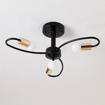 Honey Comb 北歐工業風半吸頂燈 簡約設計 三燈照明 E27燈頭  Black