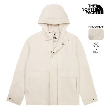 【The North Face 官方旗艦】 北面男款米白色M66DRYVENT防水衝鋒衣｜8DXJQLI 外套