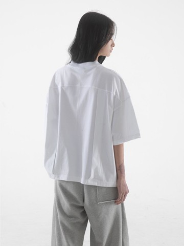 WINGS BACK SLIT SHORT SLEEVE T-SHIRTS [WHITE]
