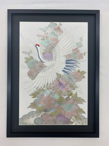 和服藝術 51 鶴與服日本現代室內幸運符長壽慶典日本製造