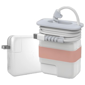 MeetMind for MacBook Air 原廠適配器線材收納保護殼，適用於29W 30W A1540 A1882  胭脂金  1個