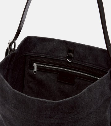 Lemaire Belted leather-trimmed canvas tote bag