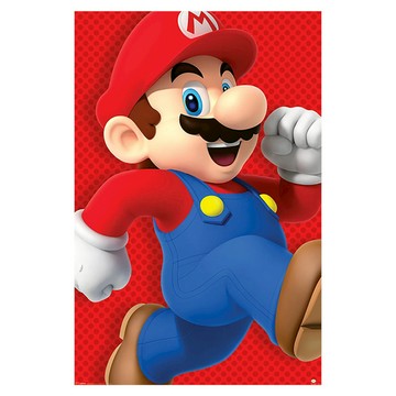 *【超級瑪利歐】SUPER MARIO 進口海報-紅底跳躍