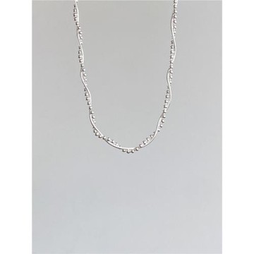 渡川醬通體925純銀簡約小眾蛇骨鏈圓珠雙層纏繞項鏈女鎖骨鏈ins夏