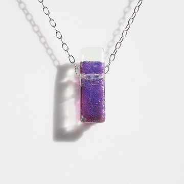 小發光玻璃（納米[菫]）鍊式項鍊【可改成芳香挂件】【棉繩，銀925可選】【定做】