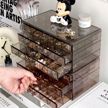 [新品]抖音同款首飾收納盒多層抽屜式大容量戒指耳釘項鏈手飾品飾品盒
