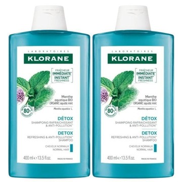 Klorane蔻蘿蘭 頭皮淨化涼感洗髮精400ml 兩入組