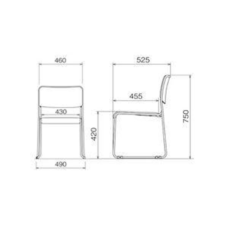 アイリスチトセ スタッキングチェア 樹脂座タイプ ブラック ASL-110PP