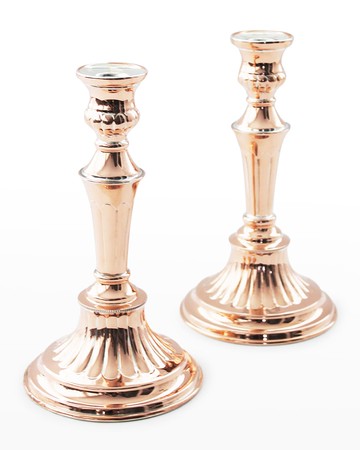 Coppermill Kitchen Antique English Sheffield Candlesticks, Set of 2