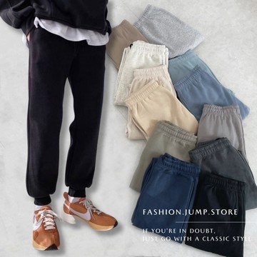 【FJstore】超舒服!! 縮口棉褲 微刷毛 男女可穿 褲子 長褲 休閒褲 運動褲 棉長褲 刷毛棉褲 縮口褲 長褲棉褲