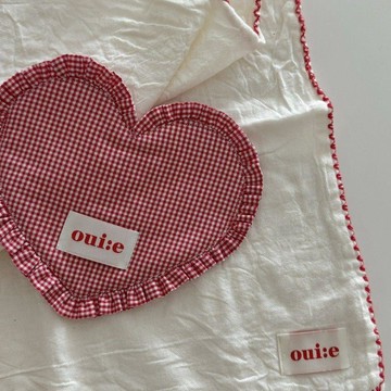 🔥熱門好物 臺灣出貨 ins新款花邊愛心格子杯墊可愛布藝首飾隔熱防燙掛式墊拍攝墊ins風