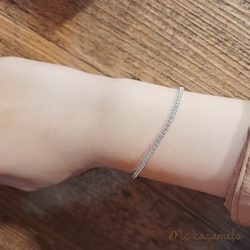 焦糖小姐-Ms-caramelo-925純銀鍍18K白 鋯石手鍊