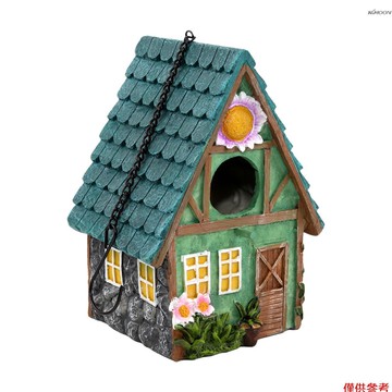 藍色小房子TB16010 庭院花園裝飾樹脂鳥屋吊飾