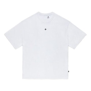Converse Solid Color Loose Round Neck Short Sleeve Couple Style White