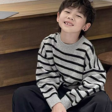 ❤️ATL❤️ 兒童毛衣 男童毛衣 兒童針織上衣  男童韓版毛衣2026新款洋氣套頭針織衫男孩秋冬保暖帥氣打底衫