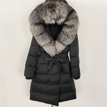 【巴黎精品】現貨+預購 頂級真狐狸毛領真羽絨外套白鴨絨外套羽絨衣秋冬大碼休閒女裝-長款女外套6色a1ld16
