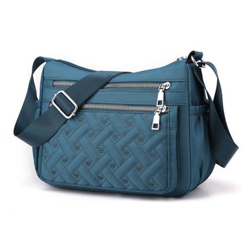 女包新款時尚休閑包韓版女士百搭多層單肩包輕便尼龍布媽媽斜挎包