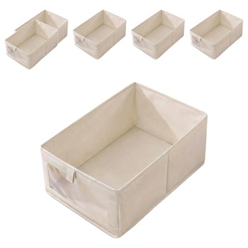 小麥購物 棉麻收納盒 C387 235g  40 x 27.5 x 17cm  米色  6個