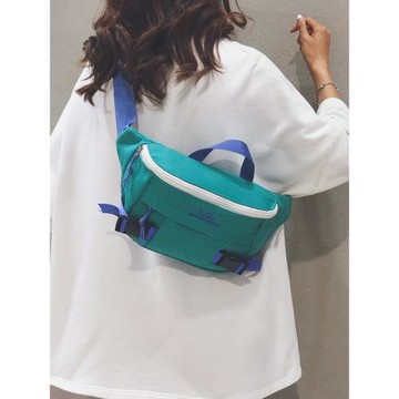 港風胸包女2025新款女士帆布小斜挎包工裝潮流腰包運動單肩小背包