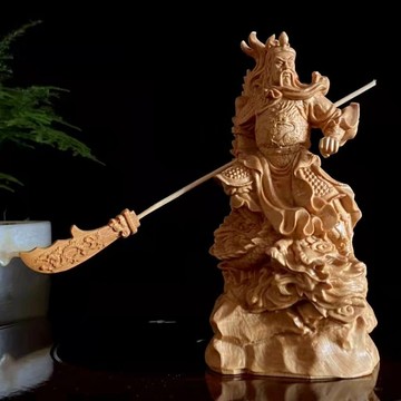 🙏🏻結緣小物🙏🏻關公木鵰 關公擺飾 守財《特價》崖柏木鵰十八羅漢瑕疵處理託福彌勒禦龍關公實木鵰刻擺件