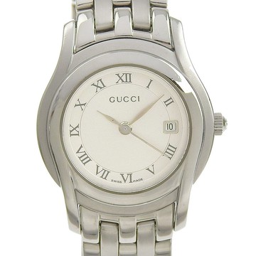 【日本直送】爍金 GUCCI 腕錶 5500L 不鏽鋼 石英 指針式顯示 銀色錶盤 女錶【二手】