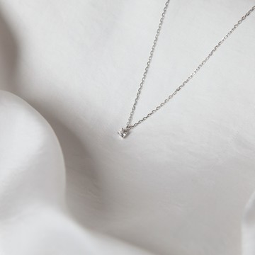 【Isha Jewelry】白拓帕單鑽項鍊 | 誕生石系列_4月 | 純銀。生日禮物