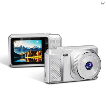 K10 1080P數位相機 5600W像素 2.8寸IPS屏 8X變焦 手動調焦 可拍照錄像（內置鋰電池）帶閃光燈 銀色