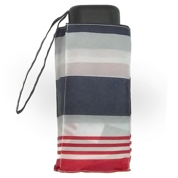 2mm Mini輕巧五折晴雨口袋手開傘  紅藍條紋  1個